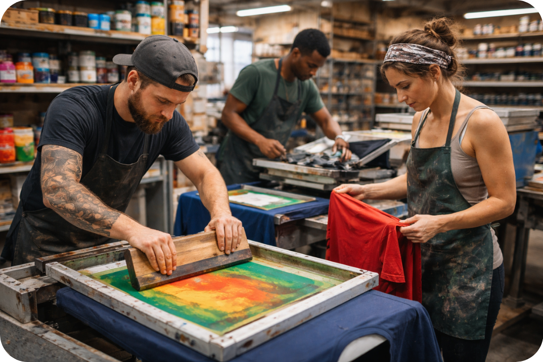 Screen printing production